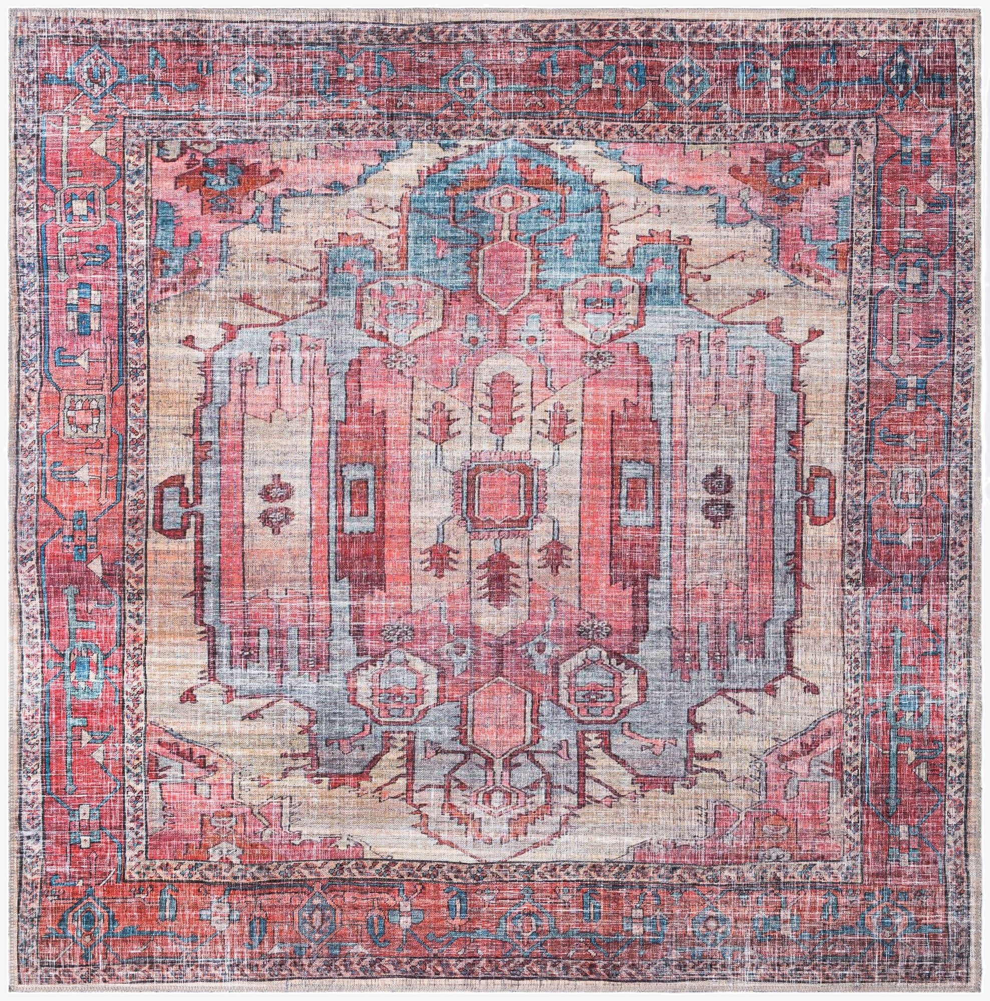  7' 3 x 7' 3  Washable Maahru Square Rug