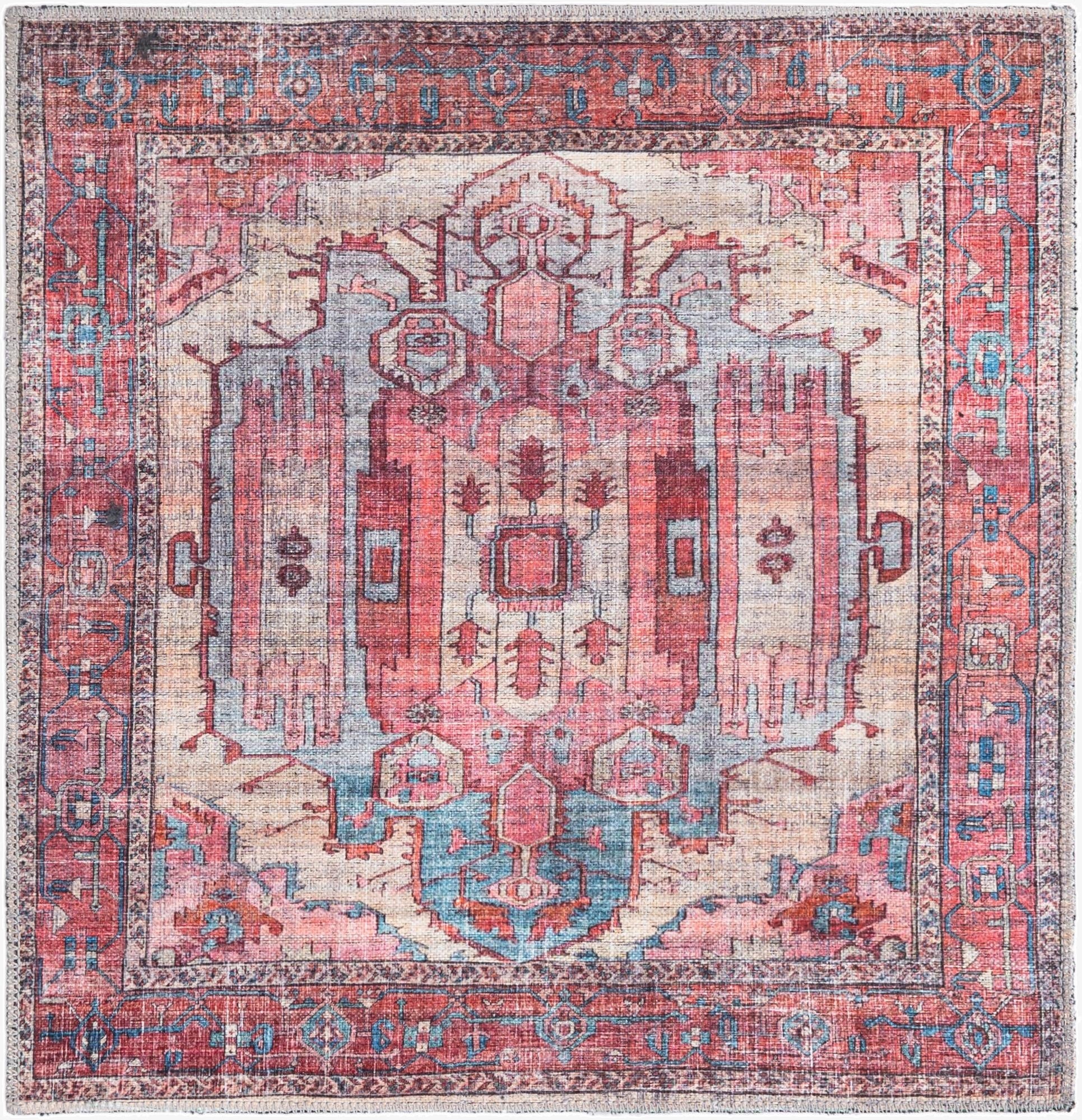  3' 3 x 3' 3  Washable Maahru Square Rug