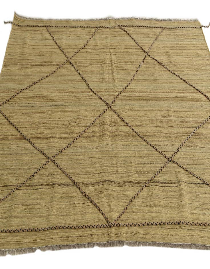 Detail image of  5' 6 x 6' 8  Hand Knotted Moroccan Wool Square Rug