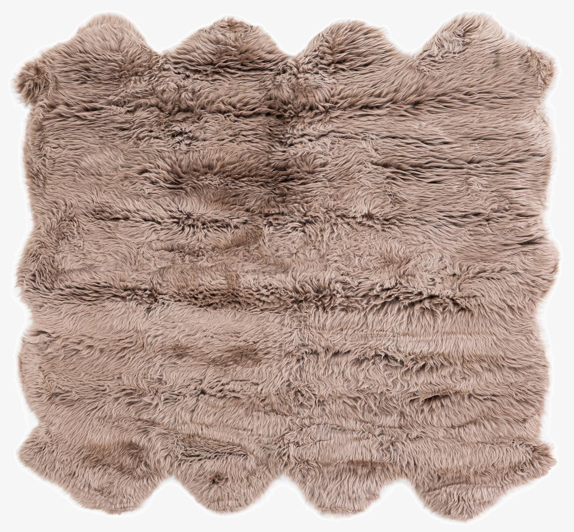  6' x 6' Natural Sheepskin Square Rug