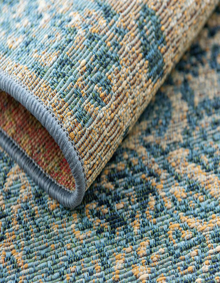 Detail image of 6' x 6' Washable Botanical Indoor / Outdoor Square Rug