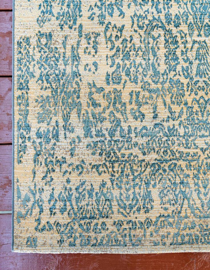 Detail image of 6' x 6' Washable Botanical Indoor / Outdoor Square Rug