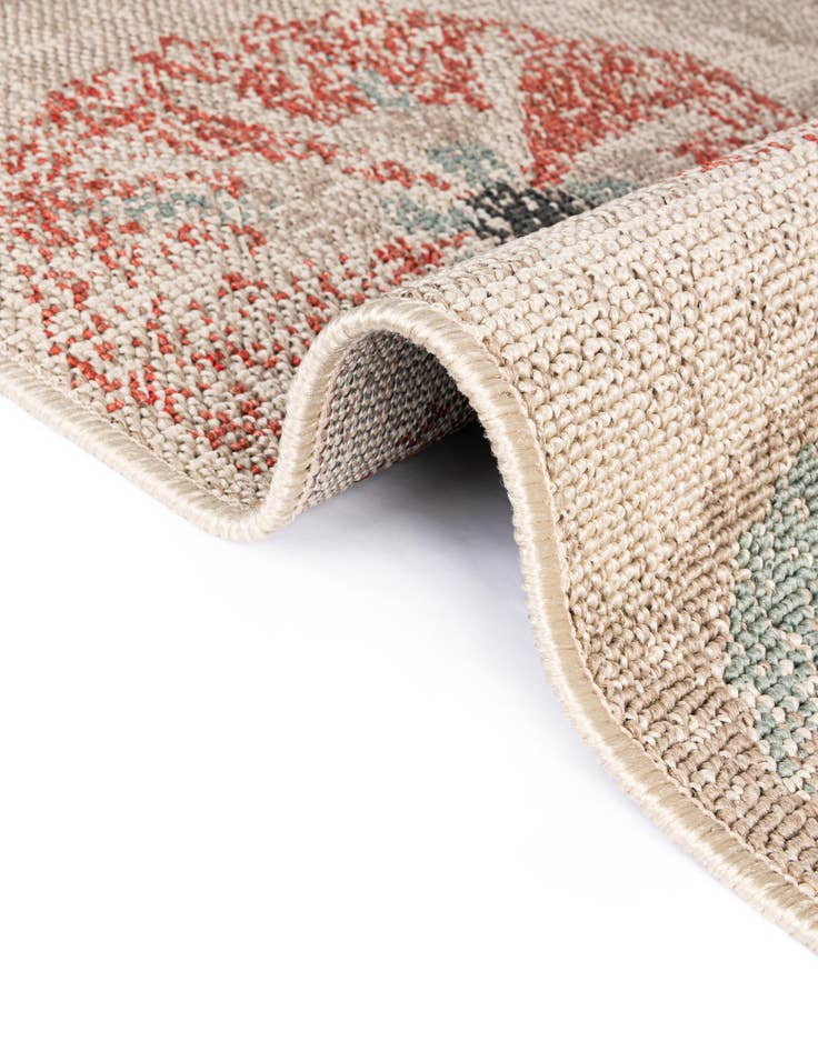 Detail image of  7' 10 x 7' 10  Washable Botanical Indoor / Outdoor Square Rug