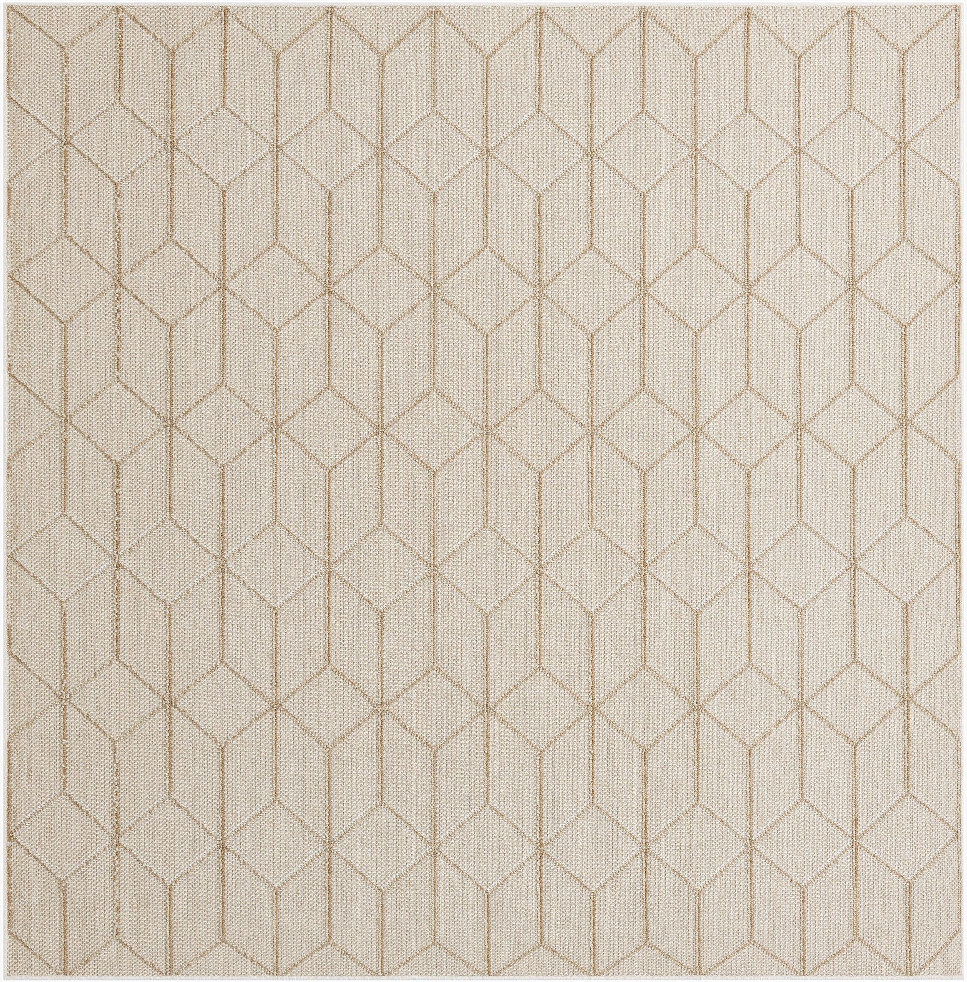  7' 10 x 7' 10  Washable Lattice Indoor / Outdoor Square Rug