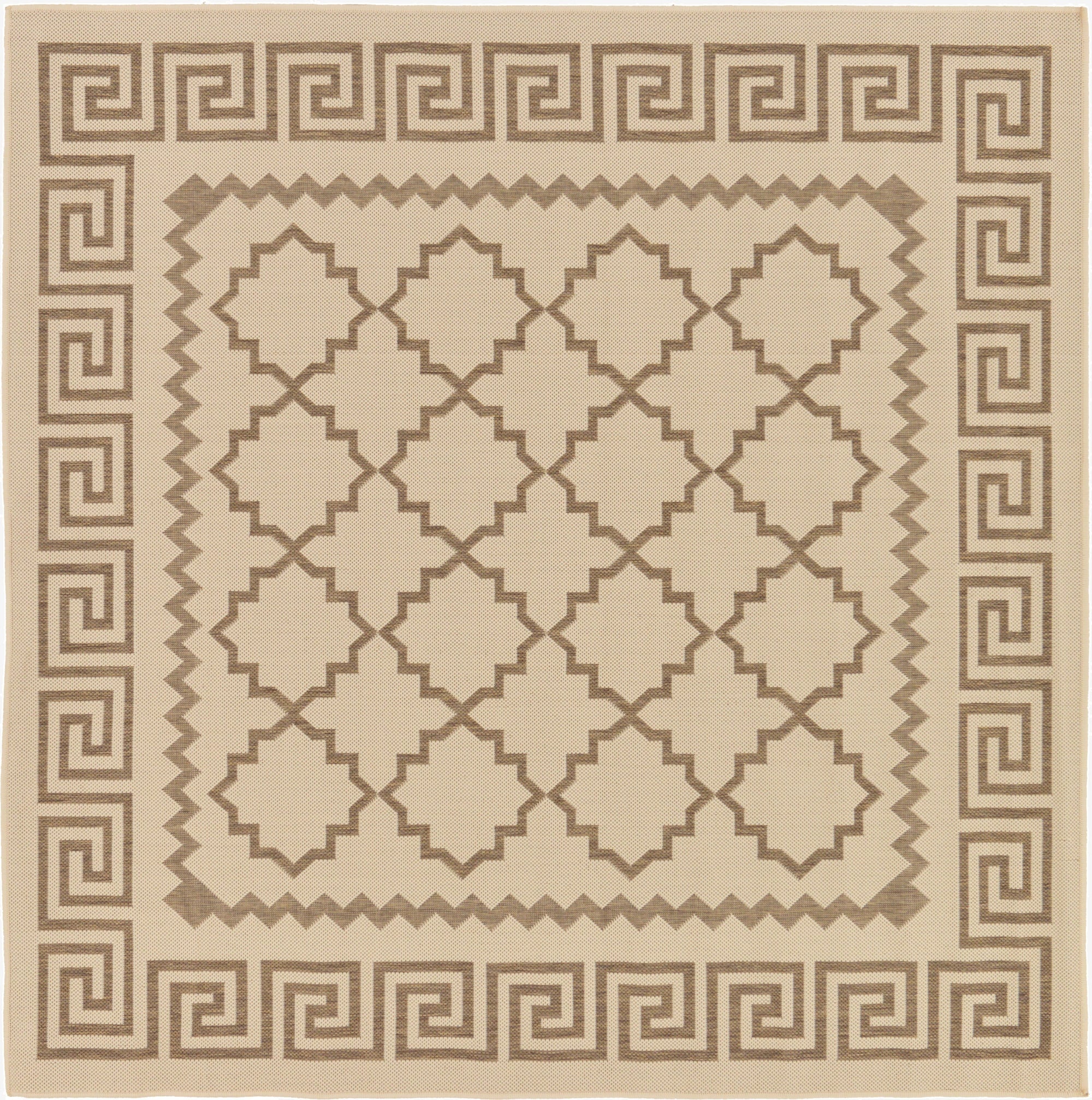  6' x 6'  Washable Lattice Indoor / Outdoor Square Rug