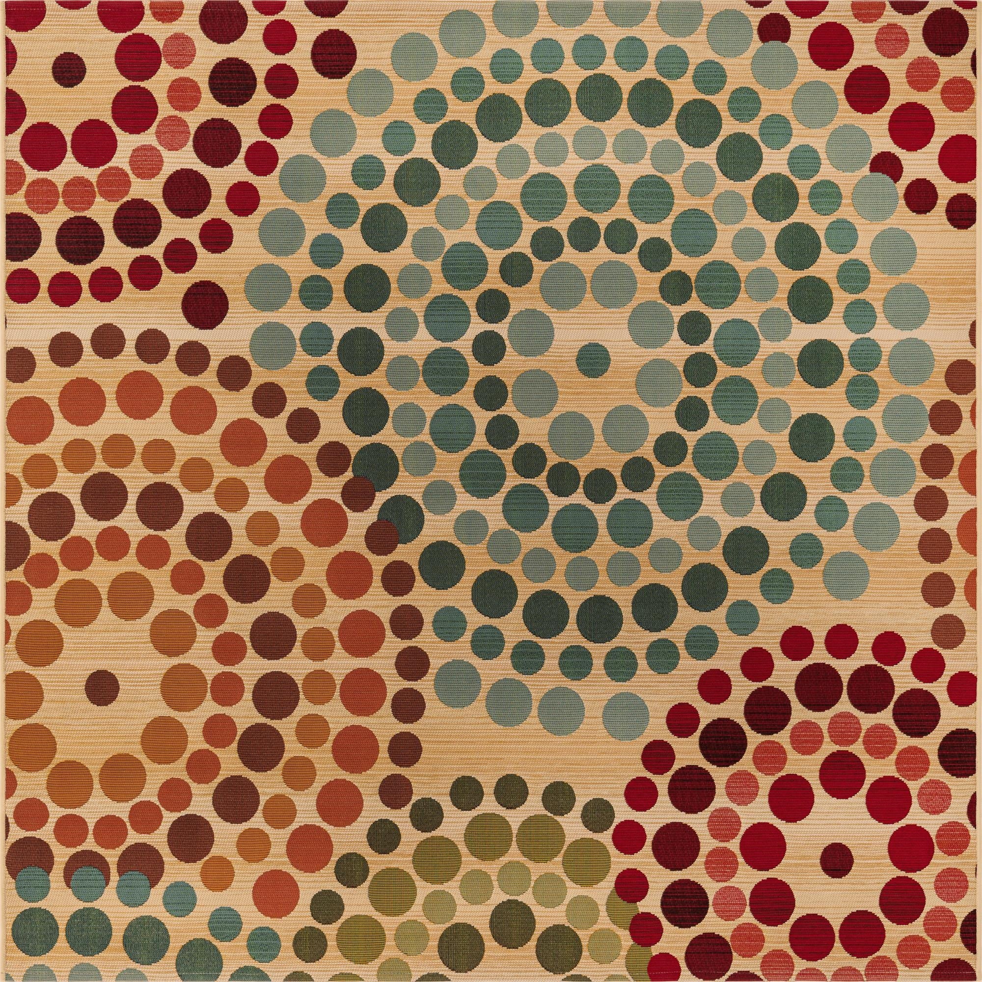  6' x 6'  Washable Modern Indoor / Outdoor Square Rug