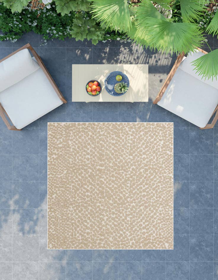 Detail image of  7' 10 x 7' 10  Washable Safari Indoor / Outdoor Square Rug