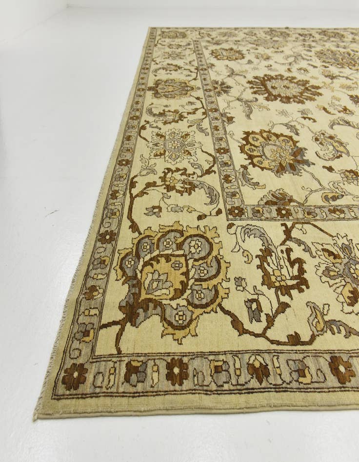 Detail image of  13' 7 x 14' 1  Hand Knotted Peshawar Ziegler Wool Square Rug