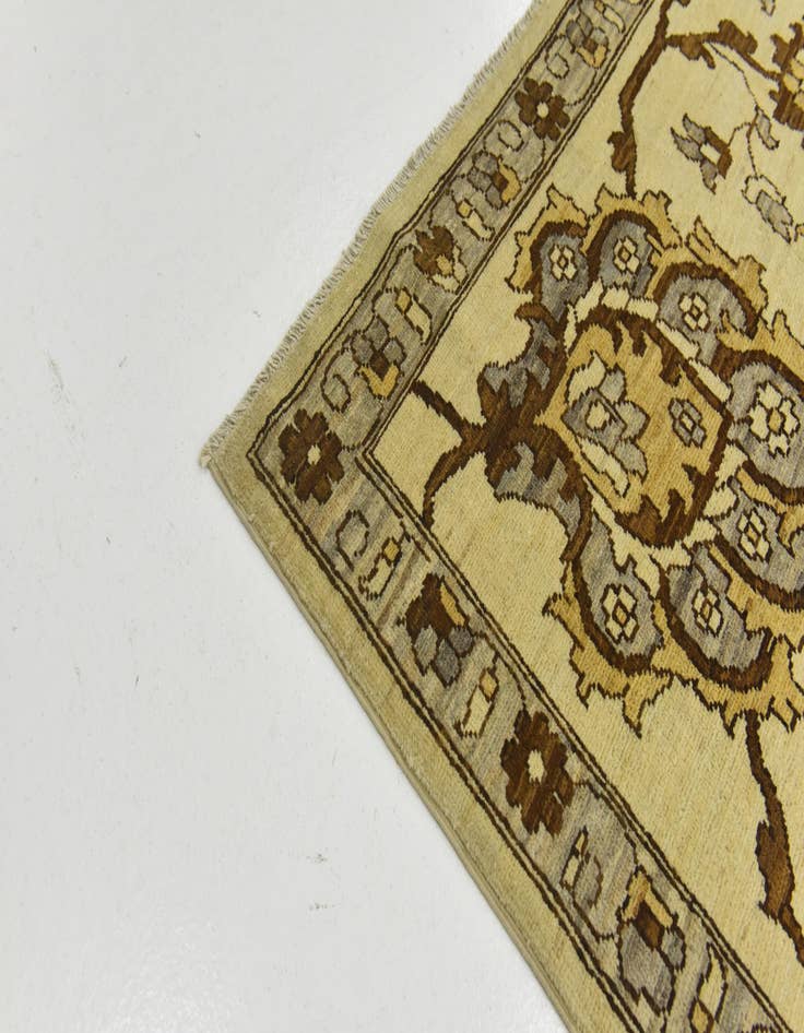 Detail image of  13' 7 x 14' 1  Hand Knotted Peshawar Ziegler Wool Square Rug