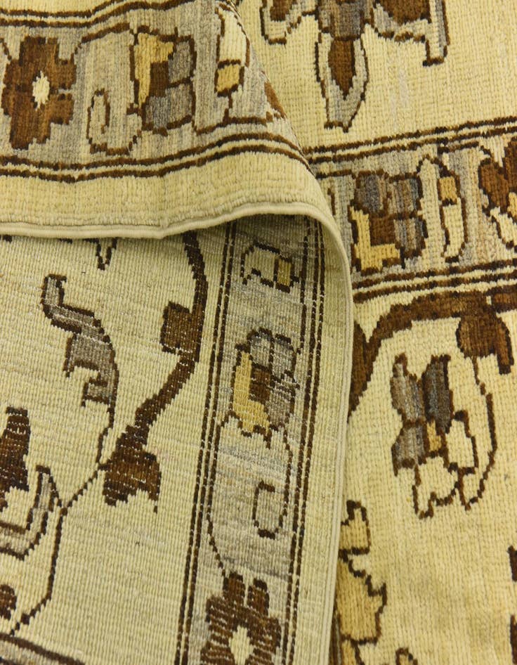 Detail image of  13' 7 x 14' 1  Hand Knotted Peshawar Ziegler Wool Square Rug