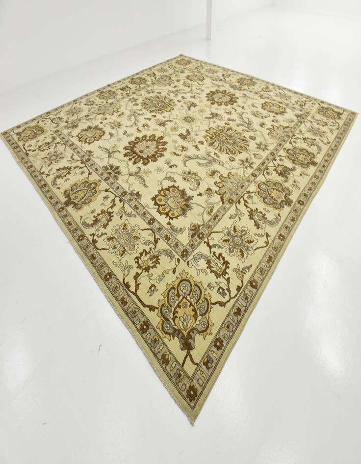 Detail image of  13' 7 x 14' 1  Hand Knotted Peshawar Ziegler Wool Square Rug