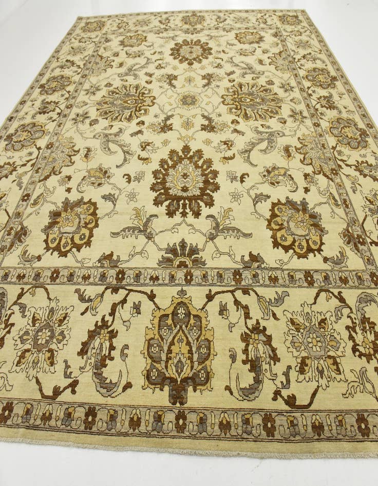 Detail image of  13' 7 x 14' 1  Hand Knotted Peshawar Ziegler Wool Square Rug