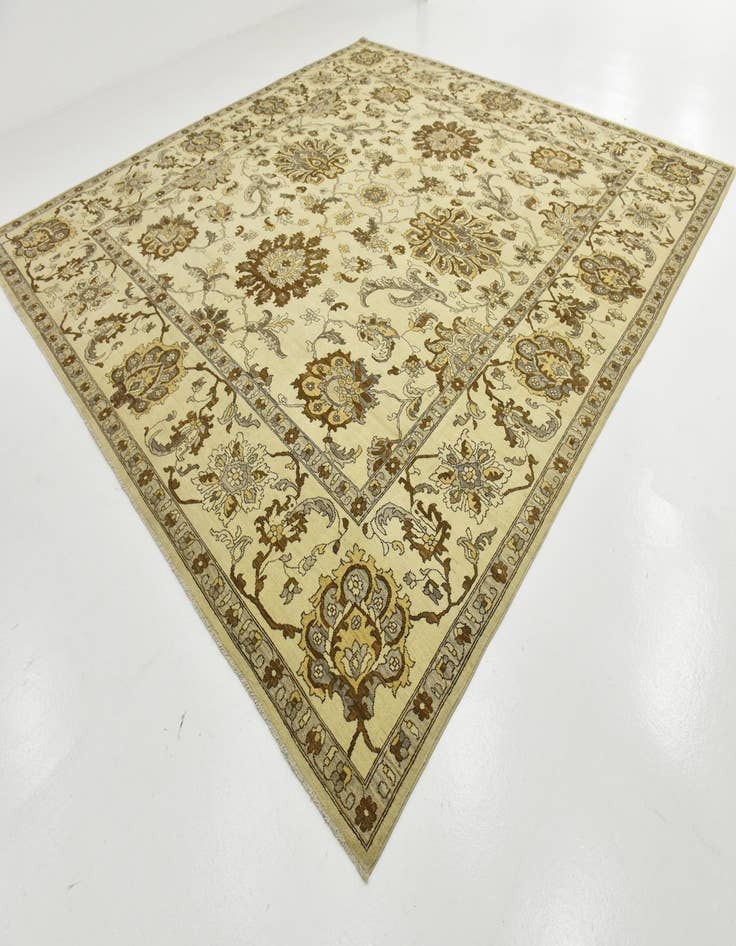 Detail image of  13' 7 x 14' 1  Hand Knotted Peshawar Ziegler Wool Square Rug