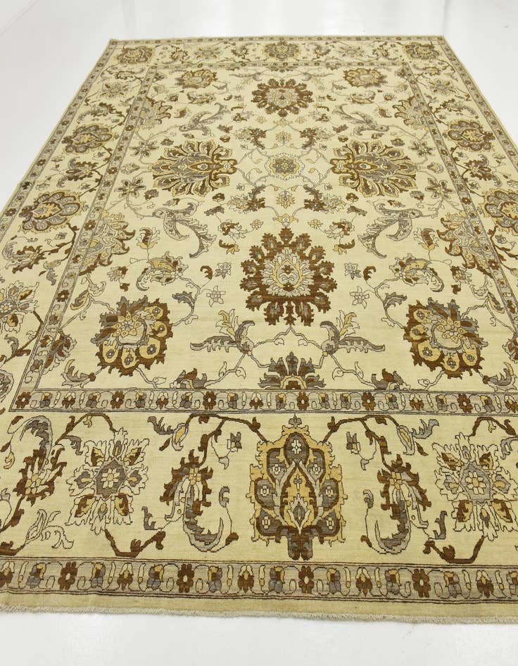 Detail image of  13' 7 x 14' 1  Hand Knotted Peshawar Ziegler Wool Square Rug