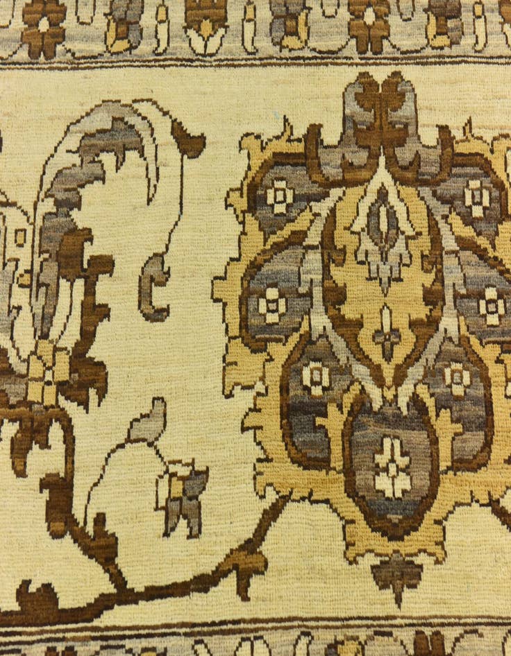 Detail image of  13' 7 x 14' 1  Hand Knotted Peshawar Ziegler Wool Square Rug