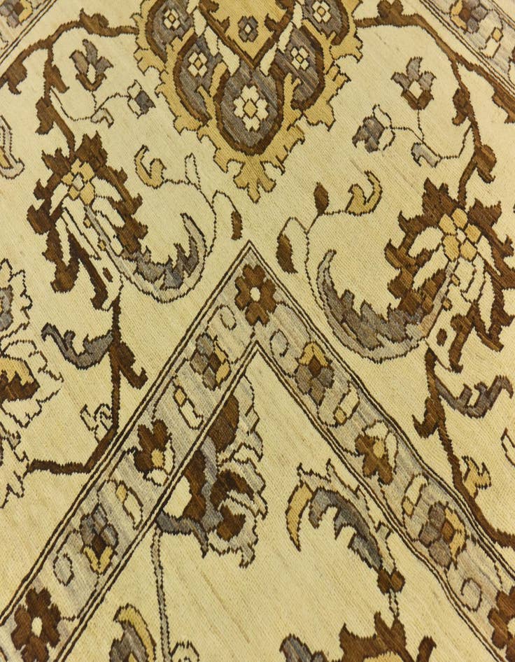 Detail image of  13' 7 x 14' 1  Hand Knotted Peshawar Ziegler Wool Square Rug