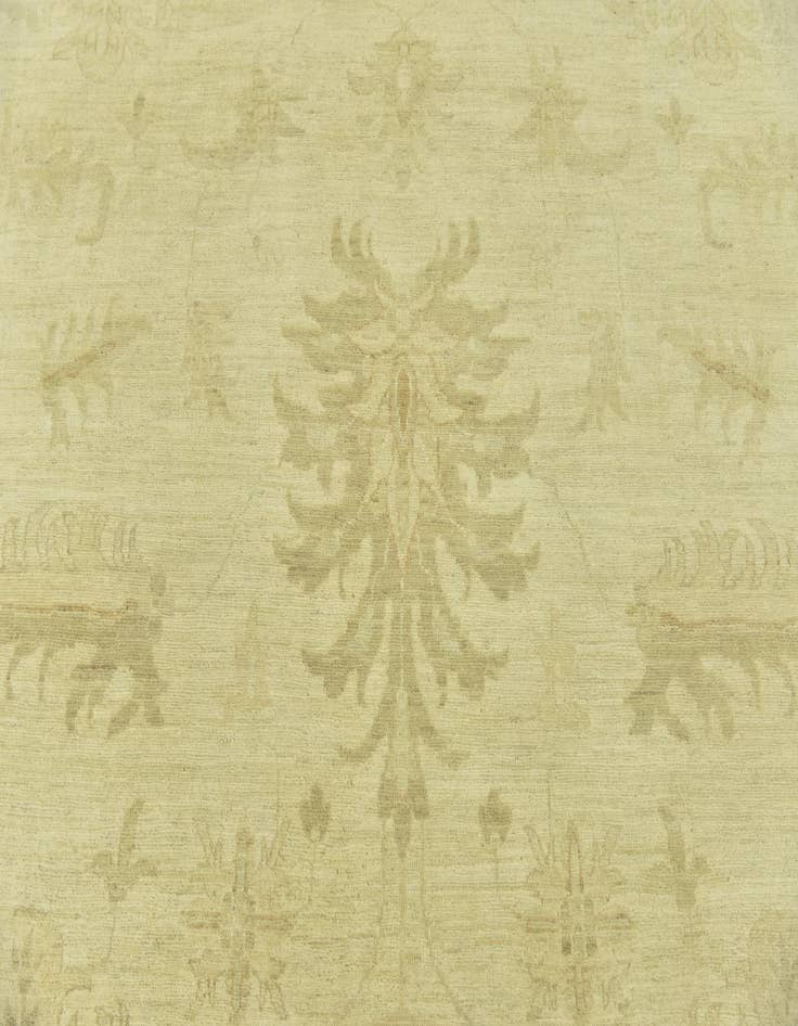 Detail image of  14' x 14' 2  Hand Knotted Peshawar Ziegler Square Rug