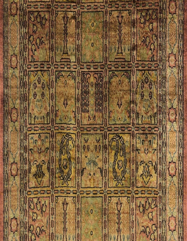 Detail image of  1' 10 x 2' 4  Hand Knotted Qom Persian Square Rug