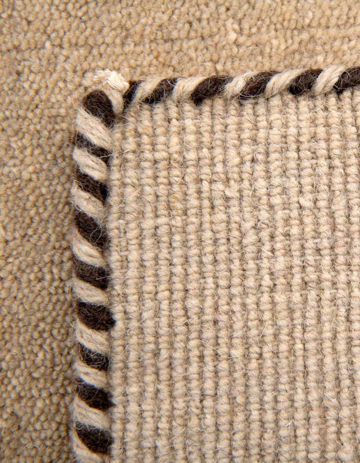 Detail image of 9' 10 x 9' 10 Hand Knotted Solid Gabbeh Wool Square Rug