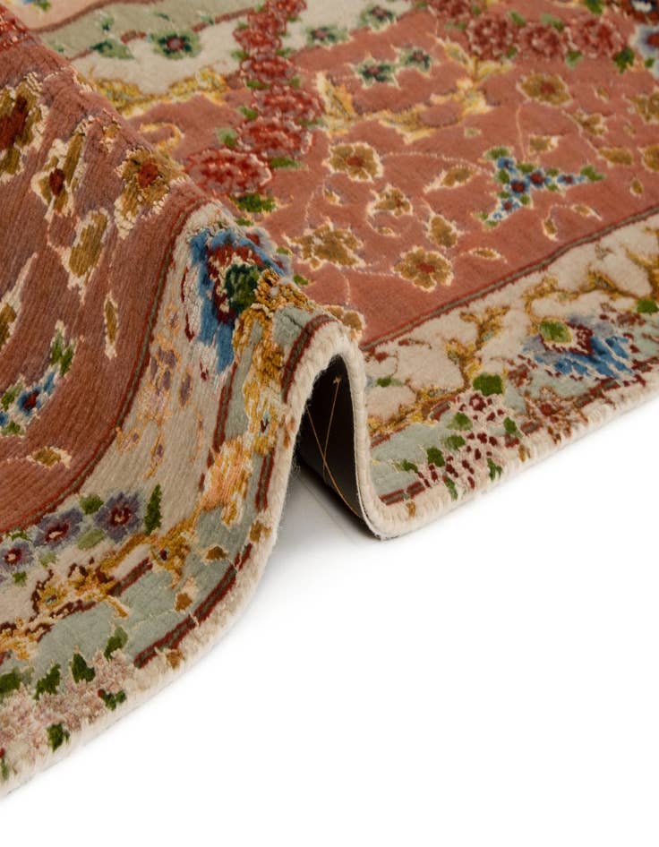 Detail image of  6' 4 x 6' 8  Hand Knotted Tabriz Persian Square Rug