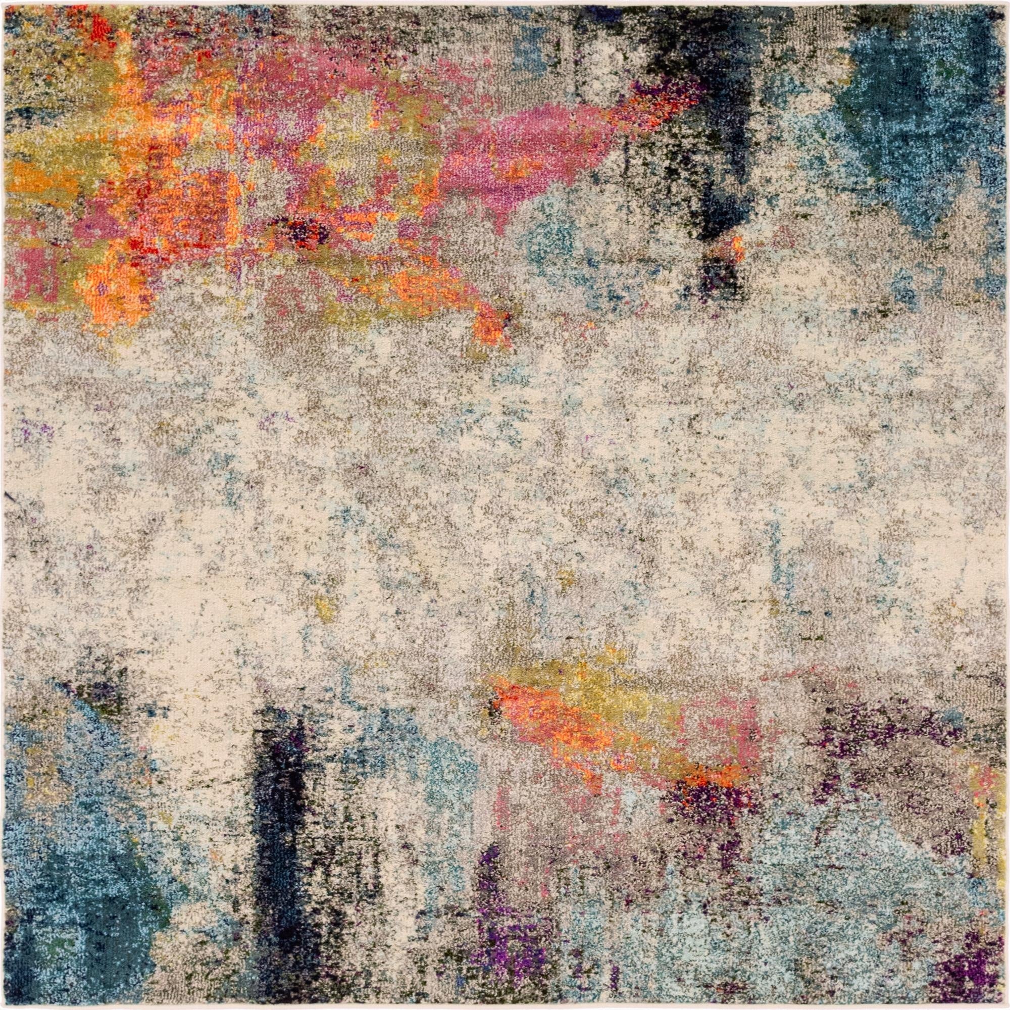  6' x 6'  Washable Theia Square Rug