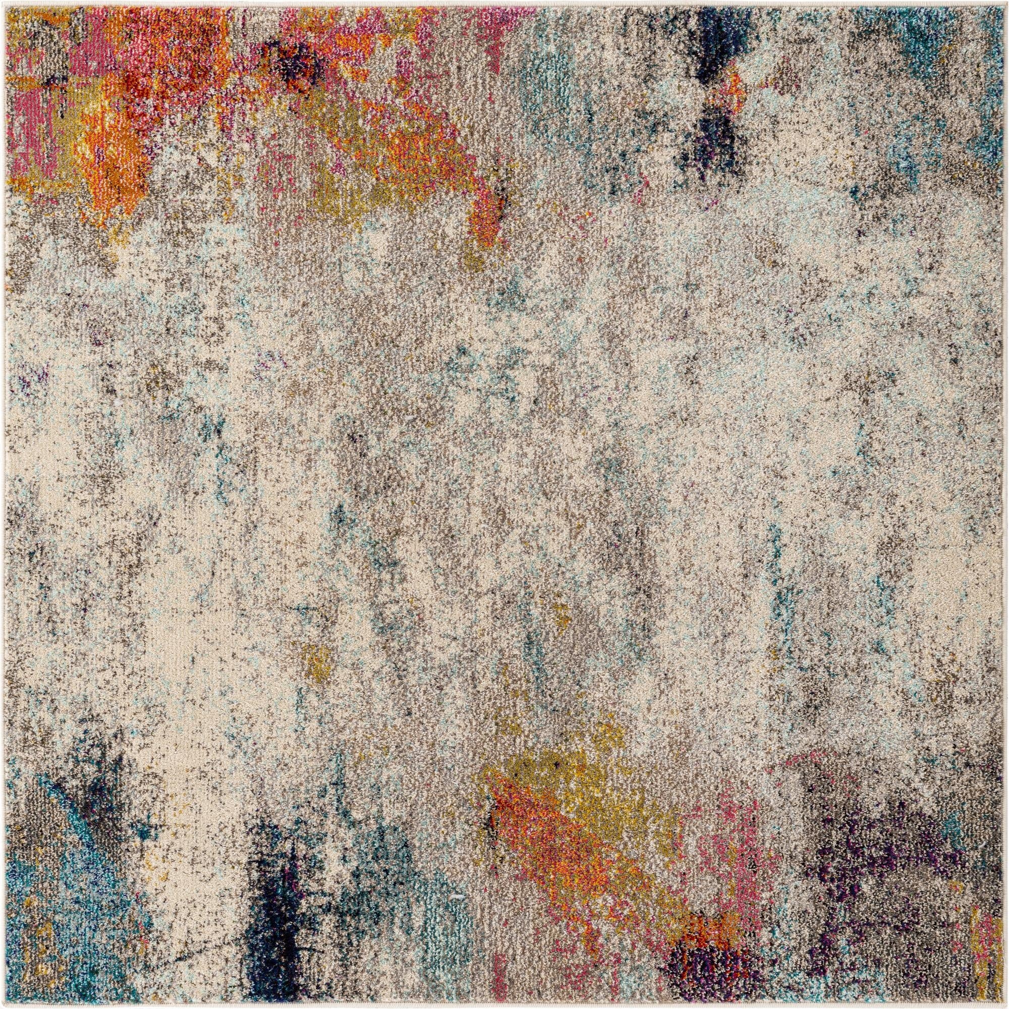  5' x 5'  Washable Theia Square Rug
