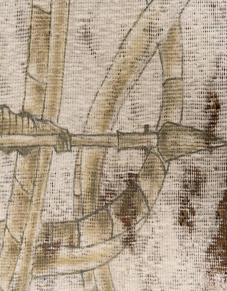 Detail image of  3' 9 x 3' 10  Hand Knotted Ultra Vintage Persian Wool Square Rug