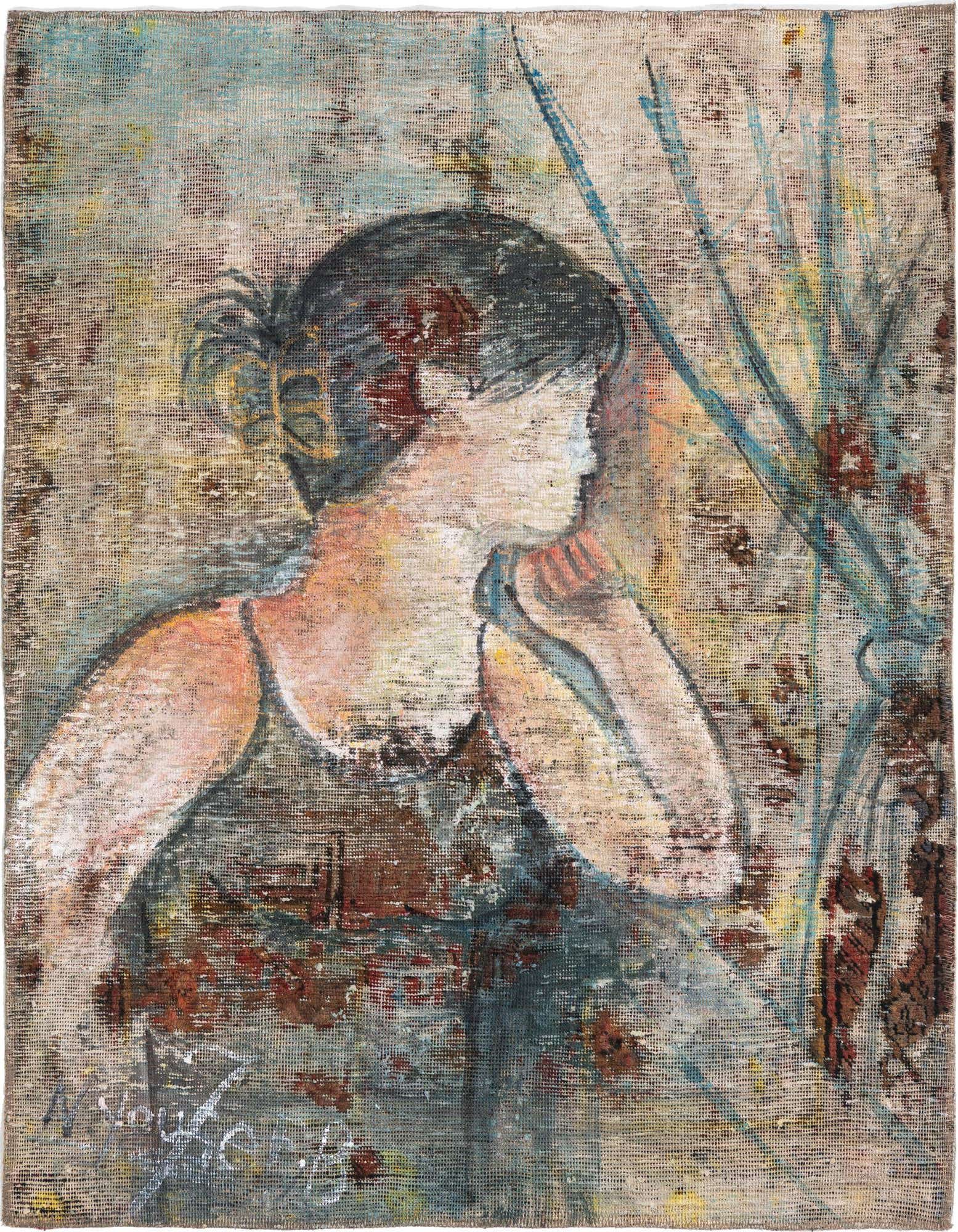 Primary image  3' 5 x 4'  Hand Knotted Ultra Vintage Persian Wool Square Rug