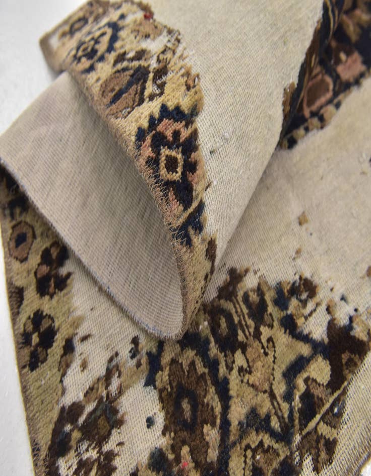 Detail image of  4' 4 x 4' 5  Hand Knotted Ultra Vintage Persian Wool Square Rug