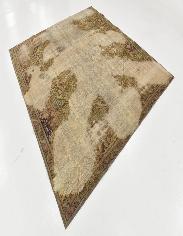 Detail image of  8' x 8' 9  Hand Knotted Ultra Vintage Persian Wool Square Rug