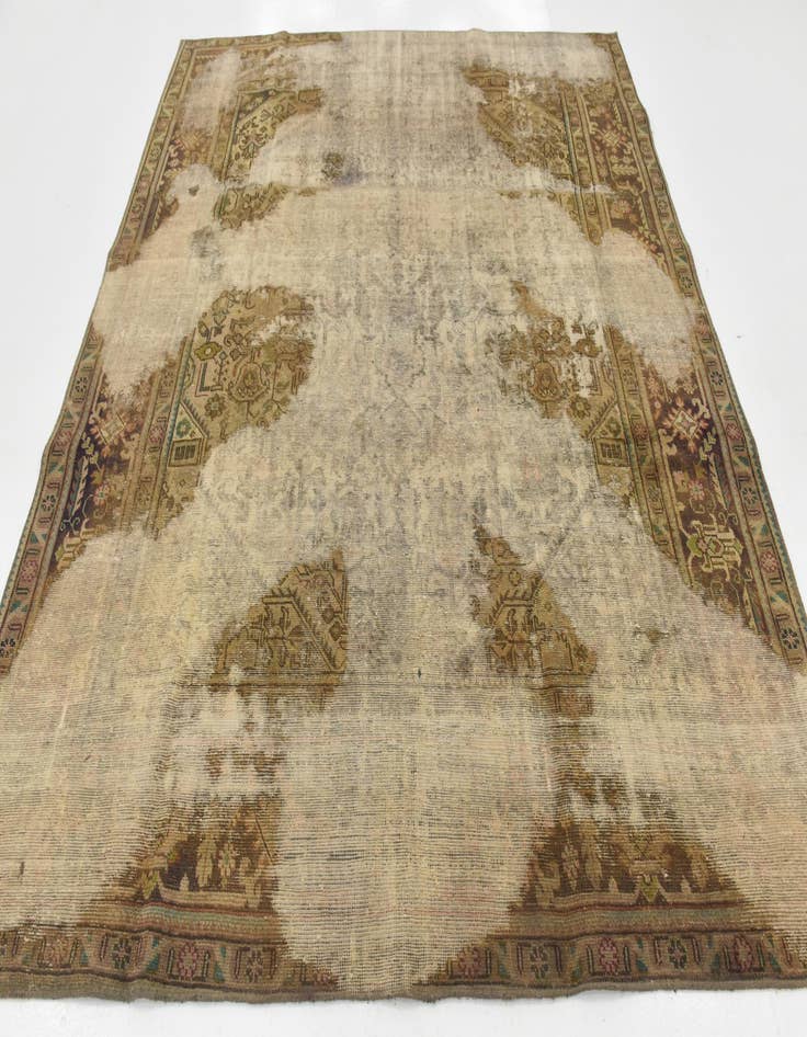 Detail image of  8' x 8' 9  Hand Knotted Ultra Vintage Persian Wool Square Rug