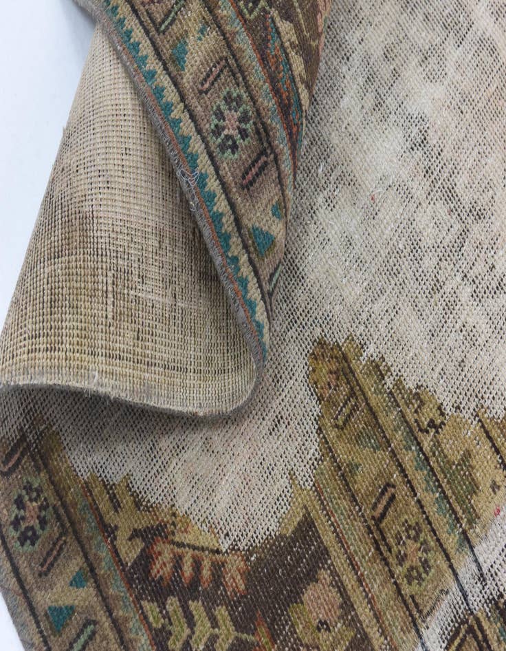 Detail image of  8' x 8' 9  Hand Knotted Ultra Vintage Persian Wool Square Rug