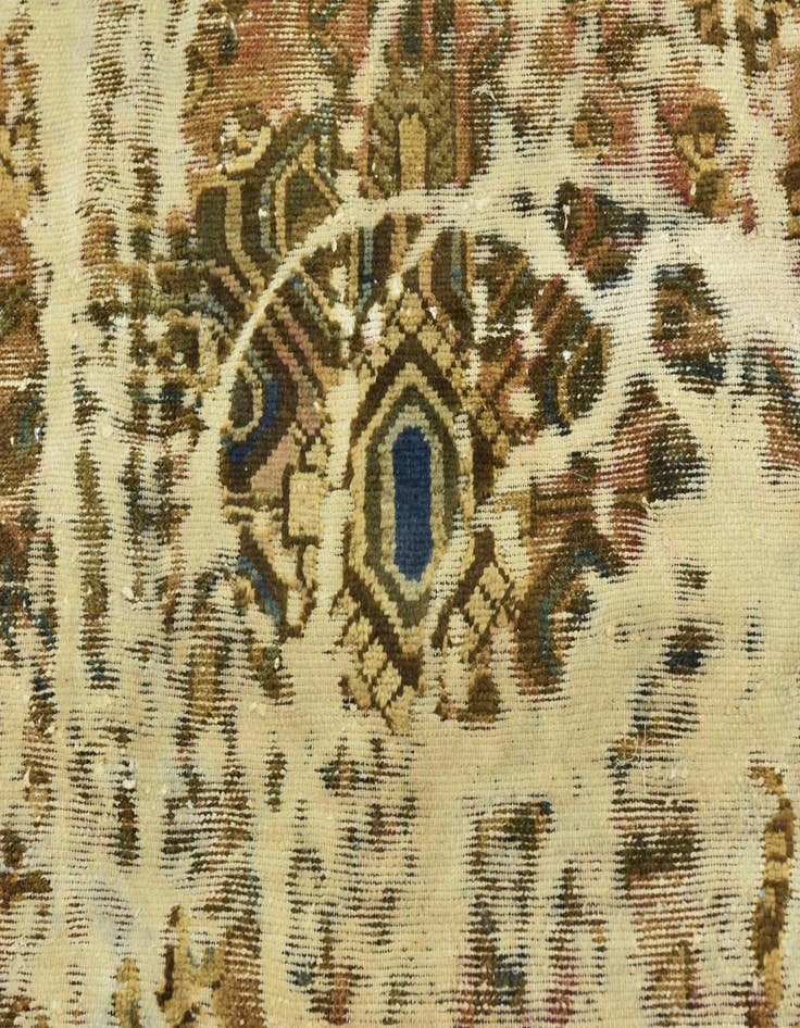 Detail image of  5' x 5' 2  Hand Knotted Ultra Vintage Persian Wool Square Rug