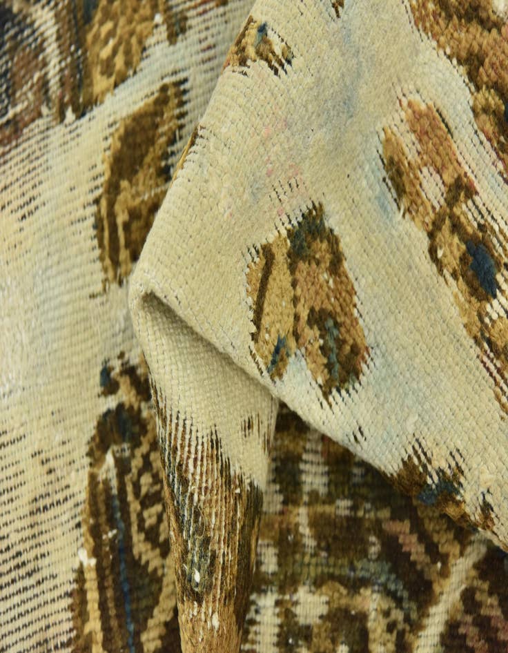 Detail image of  5' x 5' 2  Hand Knotted Ultra Vintage Persian Wool Square Rug