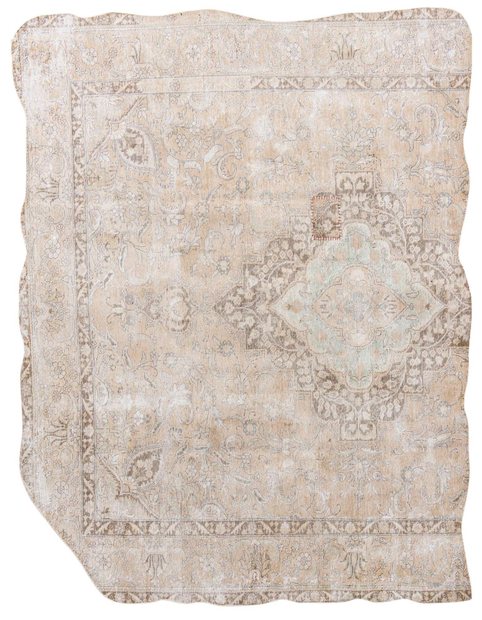 A square 8' 6 x 9' 2 Ultra Vintage rug featuring a faded Persian medallion pattern in browns, tans, and ivories.