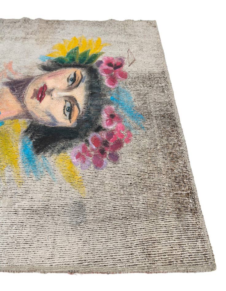 Detail image of  3' 3 x 3' 8  Hand Knotted Ultra Vintage Persian Wool Square Rug