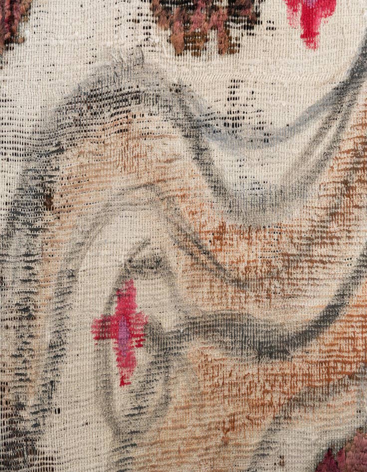 Detail image of  3' 9 x 4' 2  Hand Knotted Ultra Vintage Persian Wool Square Rug