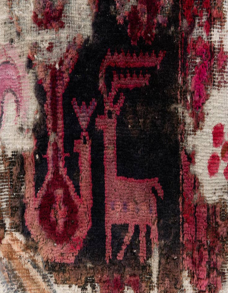 Detail image of  3' 9 x 4' 2  Hand Knotted Ultra Vintage Persian Wool Square Rug