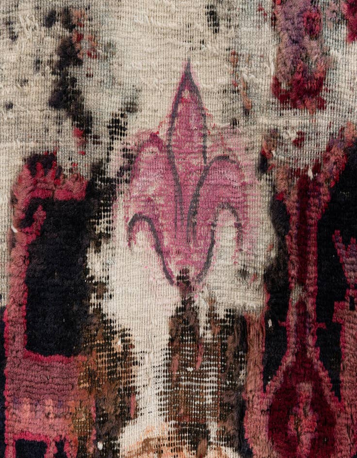 Detail image of  3' 9 x 4' 2  Hand Knotted Ultra Vintage Persian Wool Square Rug