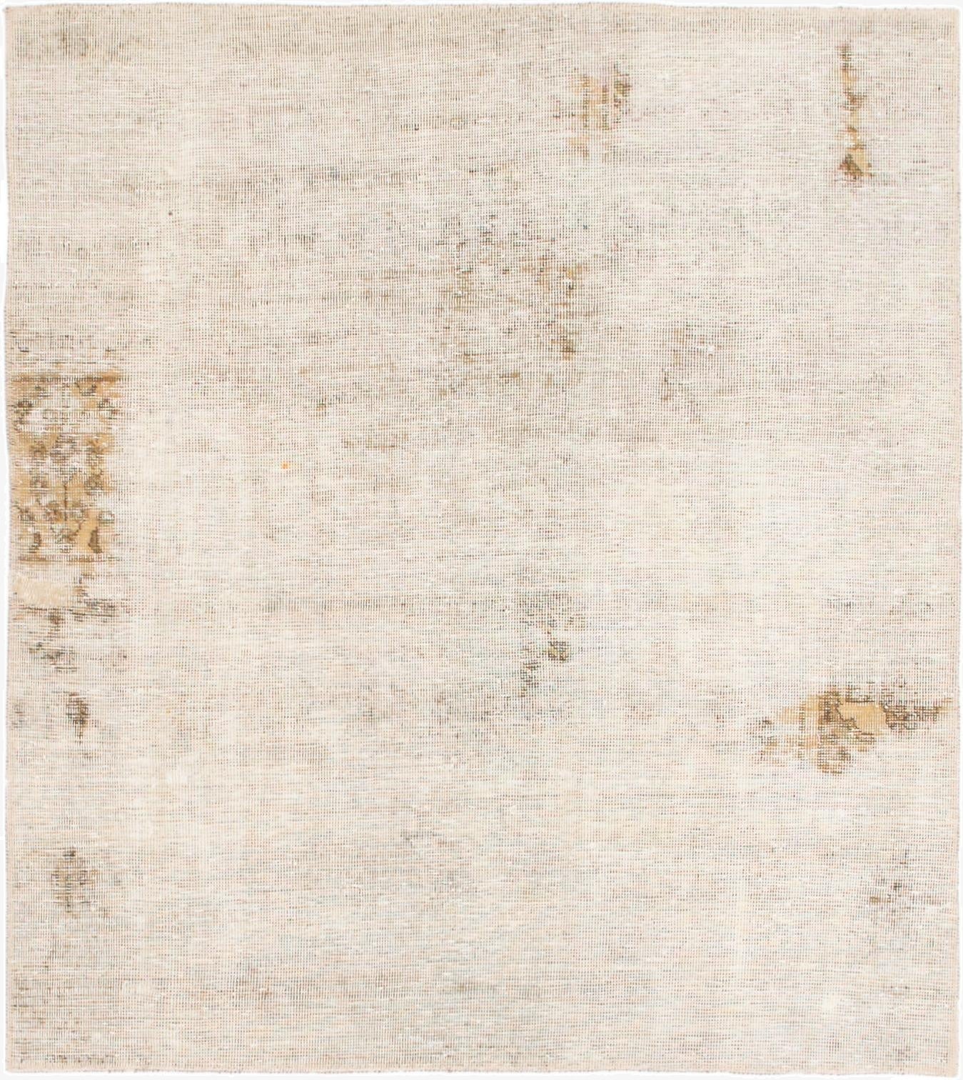  4' x 4' 5  Hand Knotted Ultra Vintage Persian Wool Square Rug