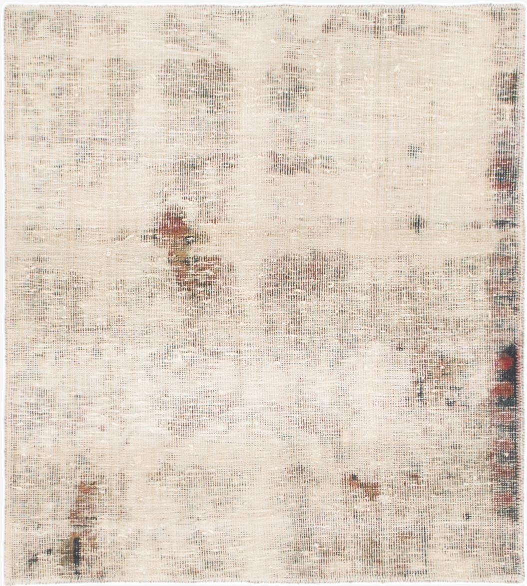  3' 2 x 3' 6  Hand Knotted Ultra Vintage Persian Wool Square Rug