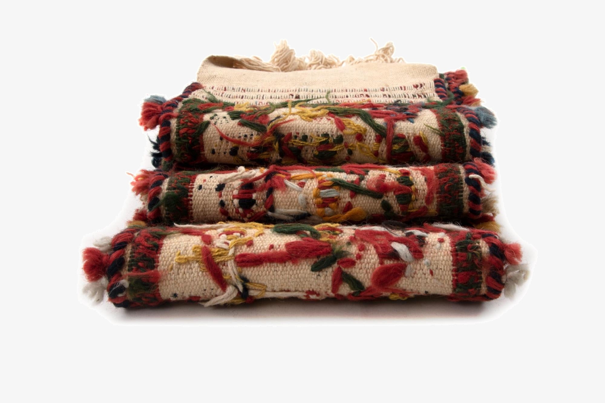  0' 7 x 4' 2  Hand Knotted Ghashghai Persian Table Runner Rug