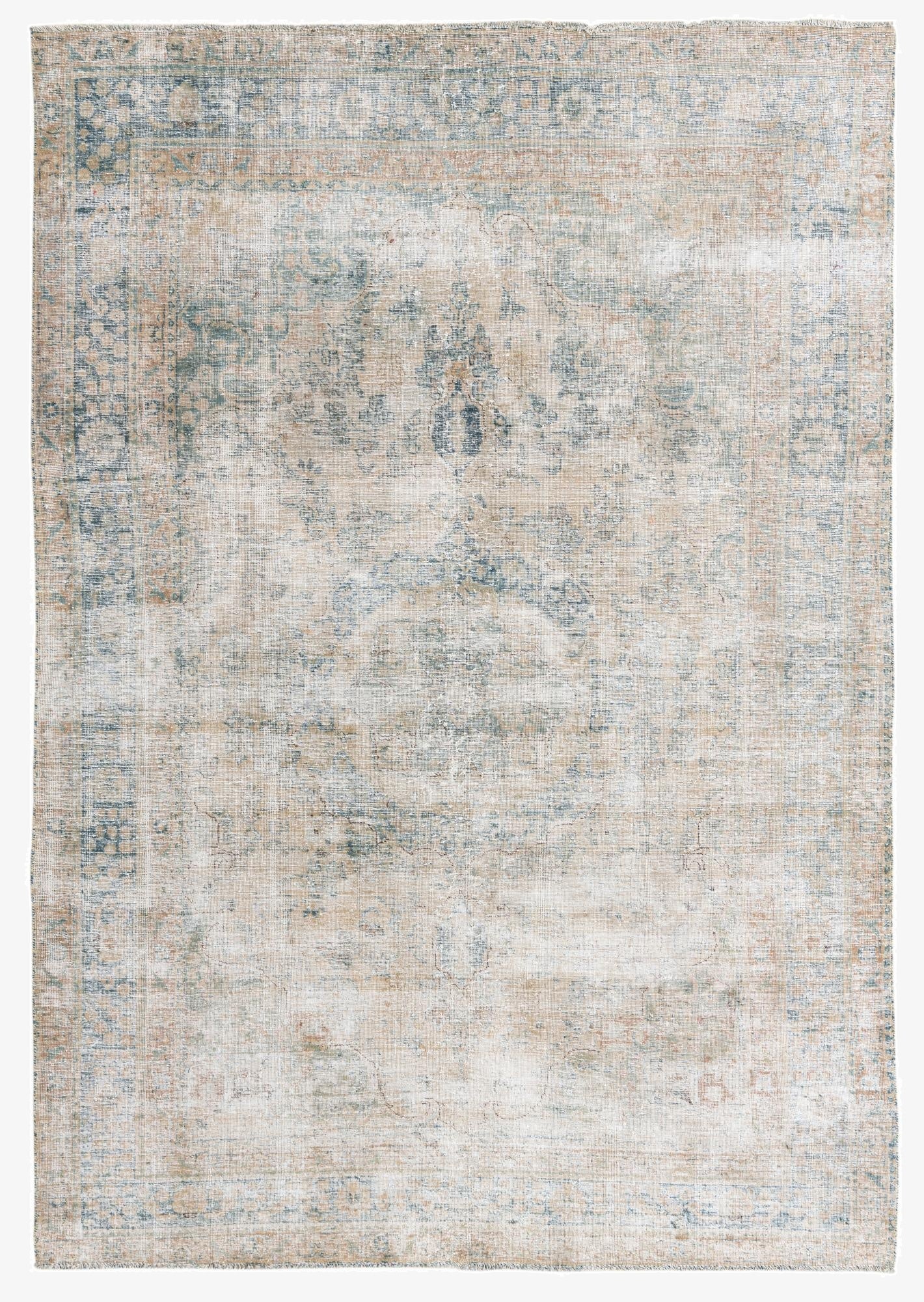  6' 3 x 9' 2  Hand Knotted Ultra Vintage Persian Wool Rug