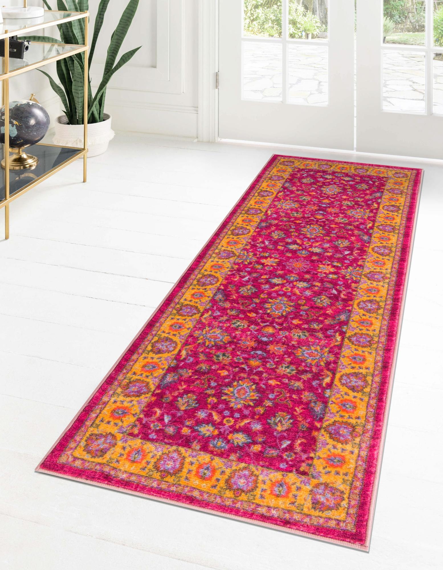 Berry Pink 2' 7 x 13' Medina Runner Rug | Rugs.com
