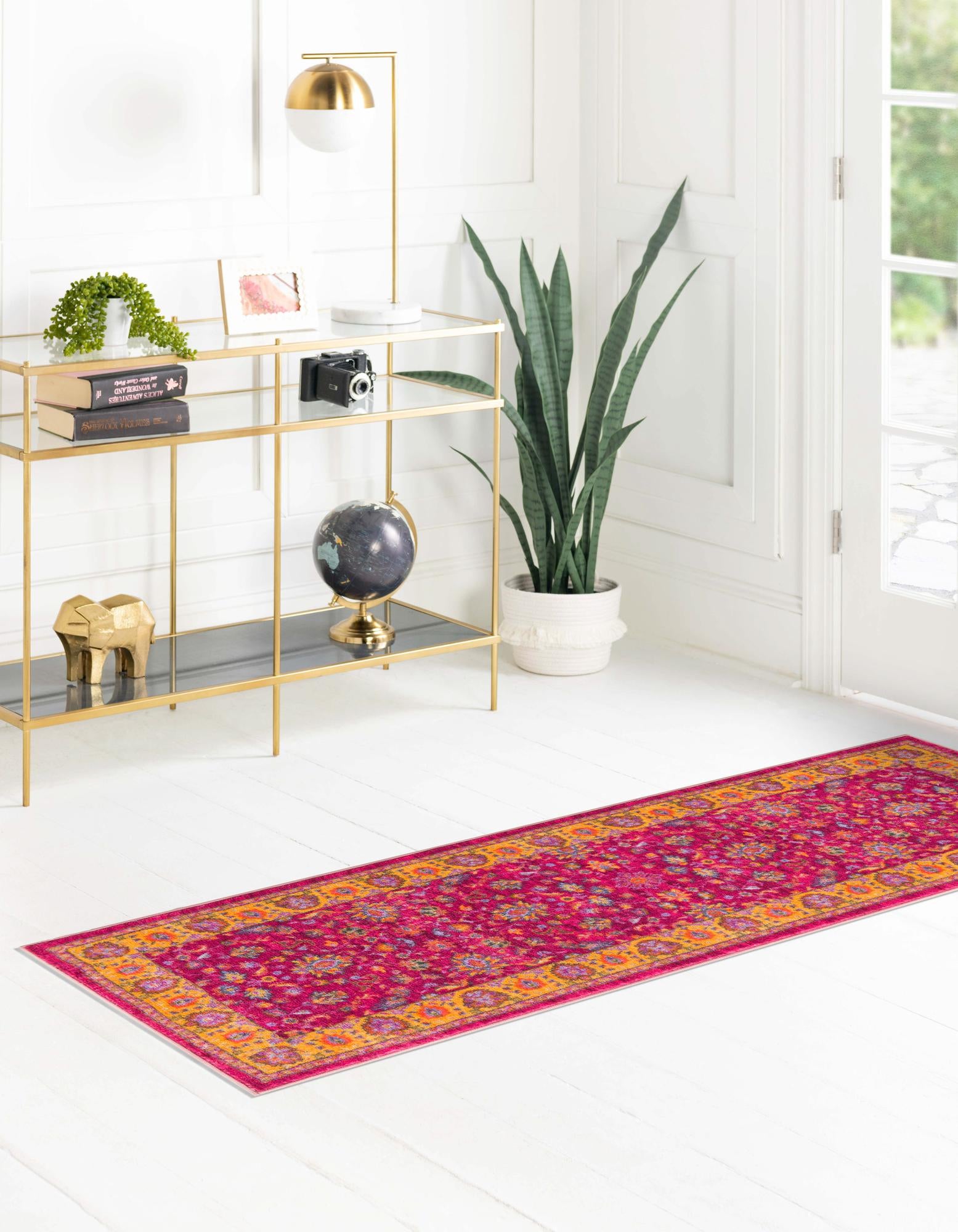 Berry Pink 2' 7 x 13' Medina Runner Rug | Rugs.com