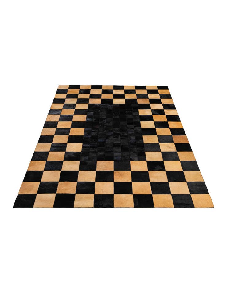 Detail image of  5' 1 x 8' Cowhide - Patchwork Rug