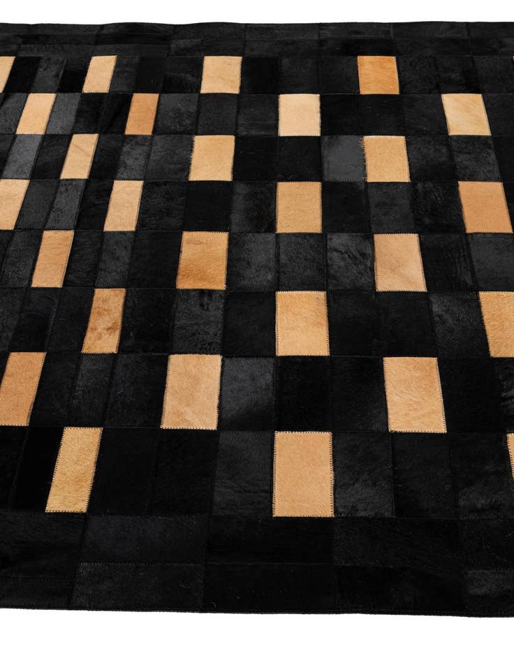 Detail image of  5' 1 x 7' 11 Cowhide - Patchwork Rug