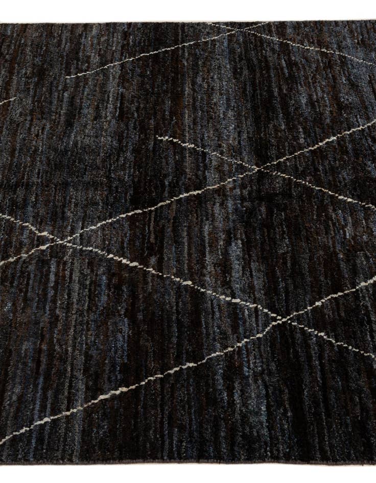 Detail image of  4' 5 x 6' 4  Hand Knotted Moroccan Wool Rug