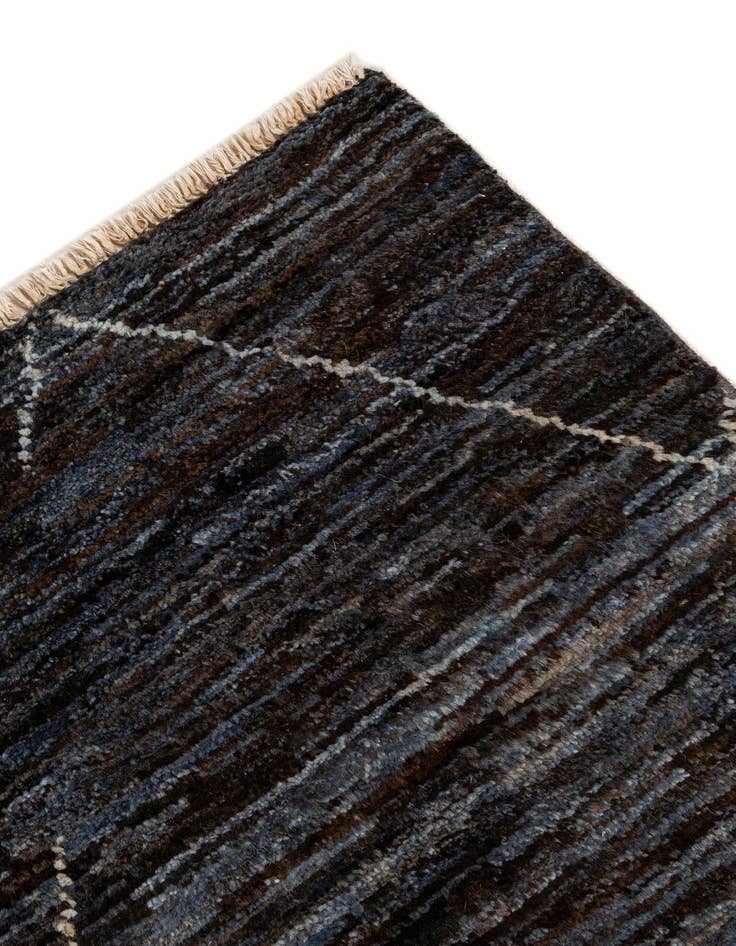 Detail image of  4' 5 x 6' 4  Hand Knotted Moroccan Wool Rug