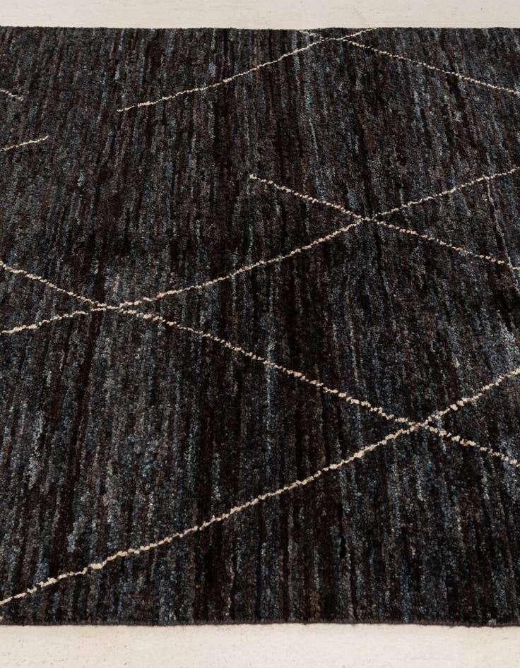 Detail image of  4' 7 x 6' 7  Hand Knotted Moroccan Wool Rug